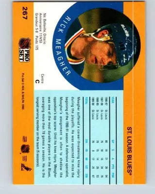 1990-91 Pro Set #267 Rick Meagher NM-MT Blues - Hockey Card Single