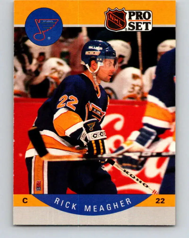 1990-91 Pro Set #267 Rick Meagher NM-MT Blues - Hockey Card Single