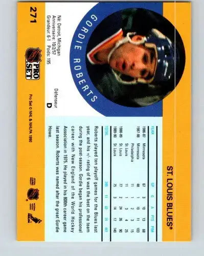 1990-91 Pro Set #271 Gordie Roberts NM-MT Blues - Hockey Card Single