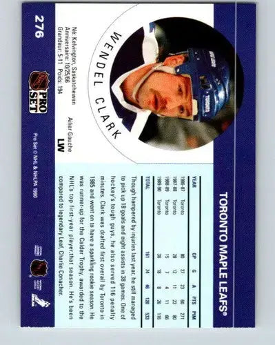1990-91 Pro Set #276 Wendel Clark NM Near Mint Maple Leafs - Hockey Card Single