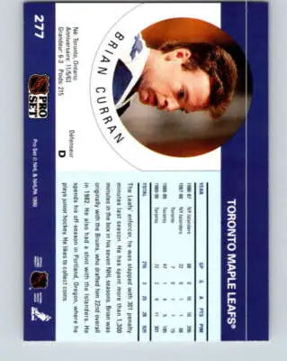 Original gloss 1990-91 Pro Set Brian Curran hockey card near mint Maple Leafs
