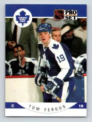 Original gloss 1990-91 Pro Set Tom Fergus hockey card featuring Maple Leafs collectible