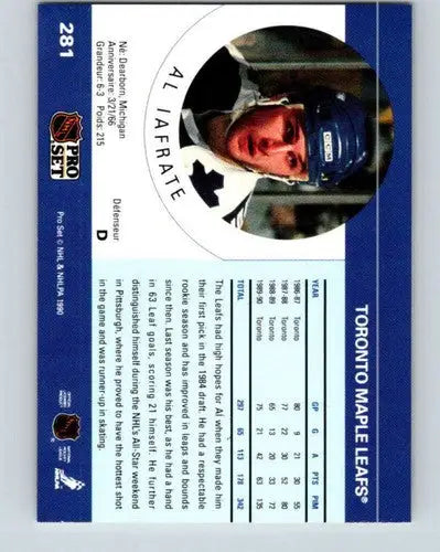 Original gloss 1990-91 Pro Set Al Iafrate hockey card featuring Simply Sandoval sports cards