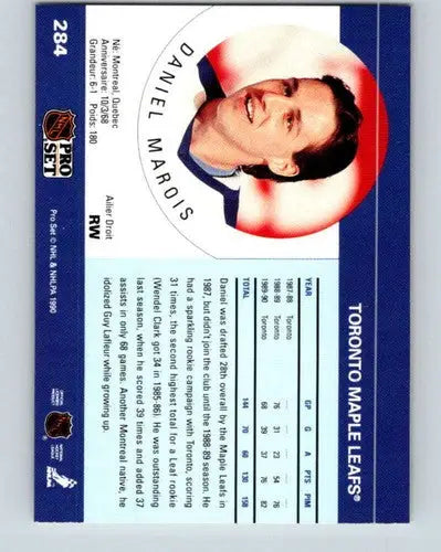 1990-91 Pro Set #284 Daniel Marois NM Near Mint Maple Leafs - Hockey Card Single