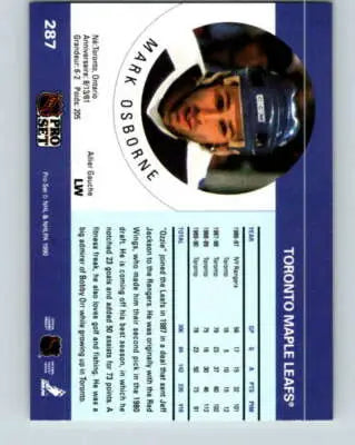 1990-91 Pro Set #287 Mark Osborne NM Near Mint Maple Leafs - Hockey Card Single