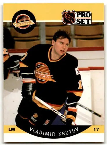 1990-91 Pro Set #296 Vladimir Krutov NM Near Mint Canucks ID:43138 - Hockey Card Single