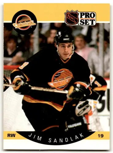 1990-91 Pro Set #305 Jim Sandlak NM Near Mint Canucks ID:43147 - Hockey Card Single