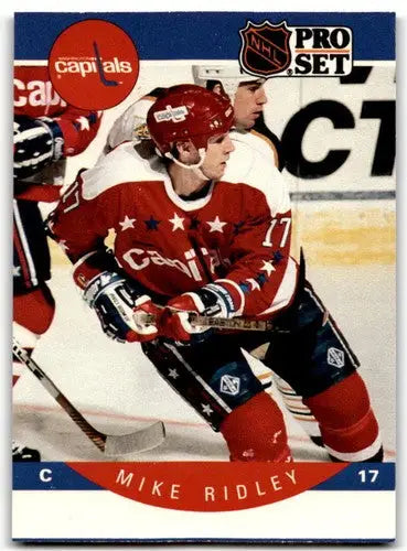 Original gloss 1990-91 Pro Set Mike Ridley hockey card in excellent condition
