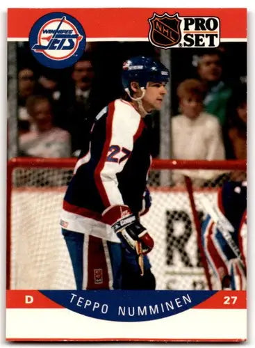 1990-91 Pro Set #334 Teppo Numminen EX Excellent RC Rookie Winn Jets ID:43176 - Hockey Card Single
