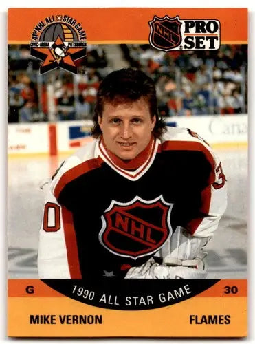 1990-91 Pro Set #338 Mike Vernon EX/NM Flames AS ID:43180 - Hockey Card Single