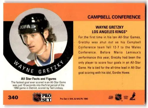 1990-91 Pro Set #340 Wayne Gretzky NM Near Mint Kings AS ID:43182 - Hockey Card Single