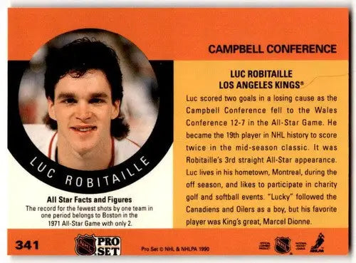 1990-91 Pro Set #341 Luc Robitaille NM Near Mint Kings AS ID:43183 - Hockey Card Single