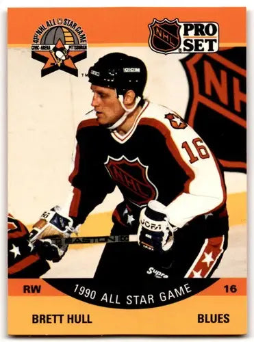 Pro Set Brett Hull hockey card with original gloss from 1990-91 season