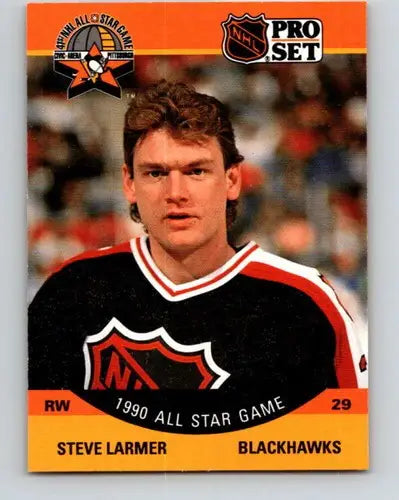 1990-91 Pro Set #345 Steve Larmer NM-MT Blackhawks AS ID:43187 - Hockey Card Single