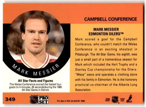 1990-91 Pro Set #349 Mark Messier NM Near Mint Oilers AS ID:43191 - Hockey Card Single