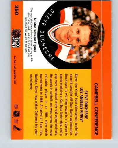 1990-91 Pro Set #350 Steve Duchesne NM-MT Kings AS ID:43192 - Hockey Card Single