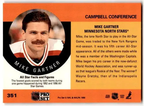 1990-91 Pro Set #351 Mike Gartner NM Near Mint AS ID:43193 - Hockey Card Single