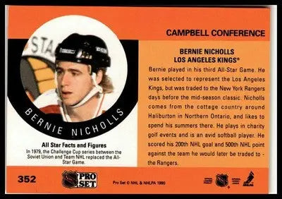 1990-91 Pro Set #352 Bernie Nicholls - Hockey Card Single
