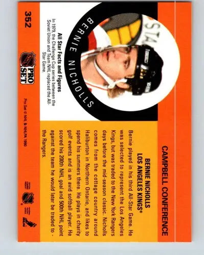 1990-91 Pro Set #352 Bernie Nicholls NM-MT AS ID:43194 - Hockey Card Single