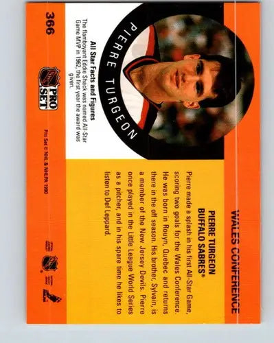 1990-91 Pro Set #366 Pierre Turgeon NM-MT Sabres AS ID:43208 - Hockey Card Single
