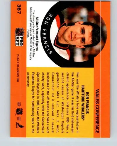 1990-91 Pro Set #367 Ron Francis NM-MT Whalers AS ID:43209 - Hockey Card Single