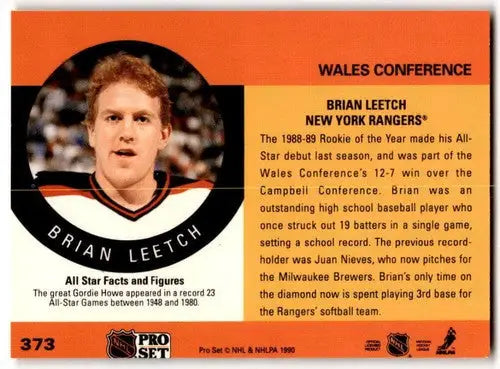 1990-91 Pro Set #373 Brian Leetch EX NY Rangers AS ID:43215 - Hockey Card Single