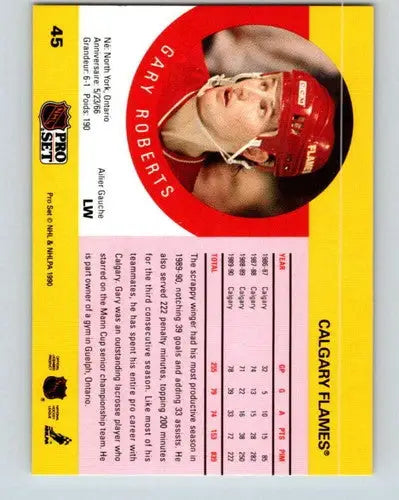 1990-91 Pro Set #45 Gary Roberts NM-MT Flames - Hockey Card Single
