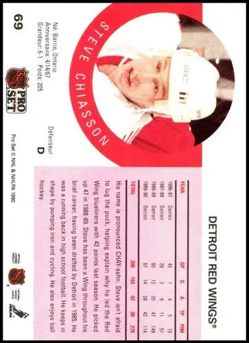 1990-91 Pro Set #69 Steve Chiasson NM-MT Red Wings - Hockey Card Single