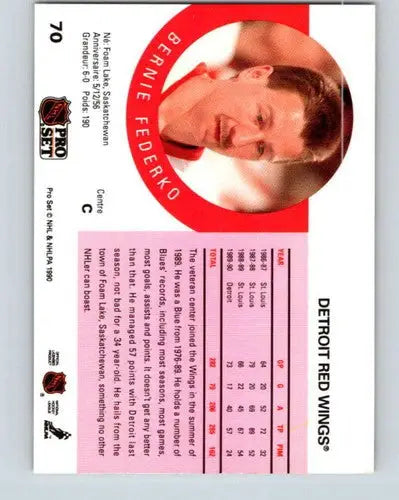 1990-91 Pro Set #70 Bernie Federko NM-MT Red Wings - Hockey Card Single