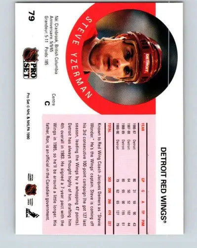 1990-91 Pro Set #79 Steve Yzerman NM-MT Red Wings - Hockey Card Single