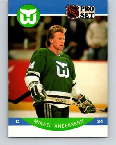 Hockey trading card 1990-91 Pro Set #98 Mikael Andersson in original gloss condition