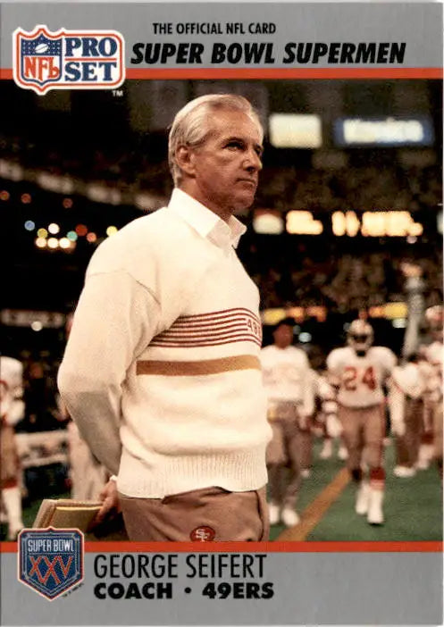 1990-91 Pro Set Super Bowl XXV Silver Anniversary #131 George Seifert - Football Card Single