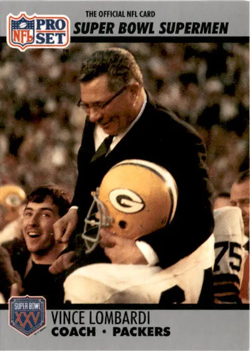 1990-91 Pro Set Super Bowl XXV Silver Anniversary #28 Vince Lombardi - Football Card Single