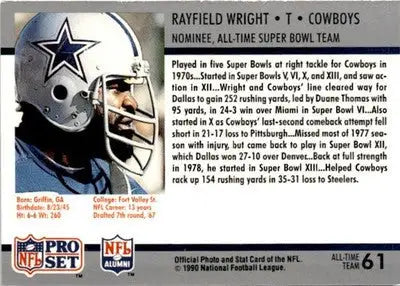 1990-91 Pro Set Super Bowl XXV Silver Anniversary #61 Rayfield Wright - Football Card Single