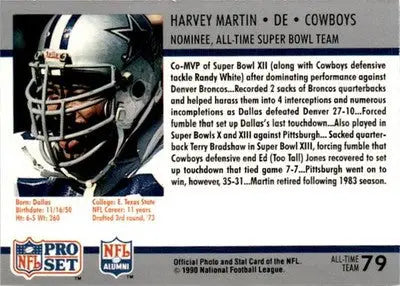 1990-91 Pro Set Super Bowl XXV Silver Anniversary #79 Harvey Martin - Football Card Single
