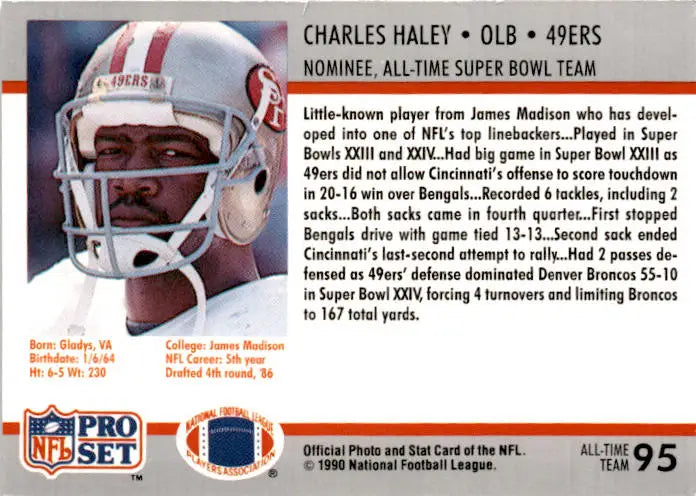 1990-91 Pro Set Super Bowl XXV Silver Anniversary #95 Charles Haley - Football Card Single