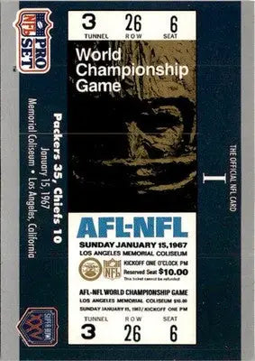 1990-91 Pro Set Super Bowl XXV Silver Anniversary Commemorative #1 SB I Ticket - Football Card Single