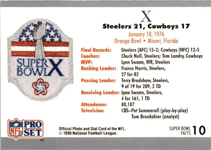 1990-91 Pro Set Super Bowl XXV Silver Anniversary Commemorative #10 SB X Ticket - Football Card Single