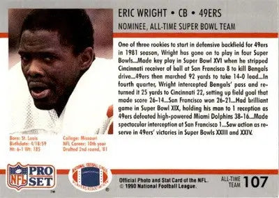 1990-91 Pro Set Super Bowl XXV Silver Anniversary Commemorative #107 Eric Wright - Football Card Single