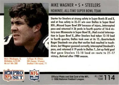 1990-91 Pro Set Super Bowl XXV Silver Anniversary Commemorative #114 Mike Wagner - Football Card Single