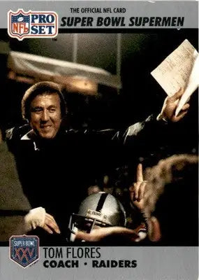 1990-91 Pro Set Super Bowl XXV Silver Anniversary Commemorative #25 Tom Flores - Football Card Single