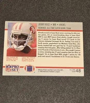 1990-91 Pro Set Super Bowl XXV Silver Anniversary Commemorative #48 Jerry Rice - Football Card Single