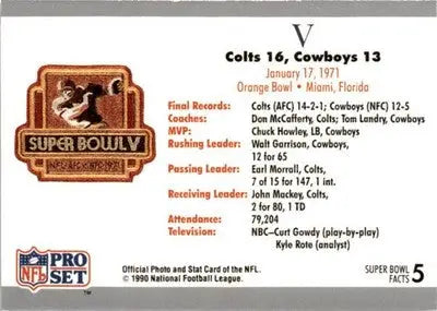 1990-91 Pro Set Super Bowl XXV Silver Anniversary Commemorative #5 SB V Ticket - Football Card Single