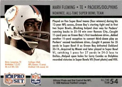 1990-91 Pro Set Super Bowl XXV Silver Anniversary Commemorative #54 Marv Fleming - Football Card Single