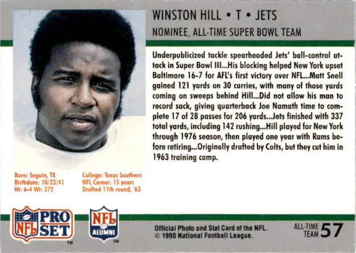 1990-91 Pro Set Super Bowl XXV Silver Anniversary Commemorative #57 Winston Hill - Football Card Single