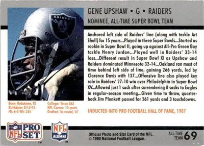 1990-91 Pro Set Super Bowl XXV Silver Anniversary Commemorative #69 Gene Upshaw - Football Card Single