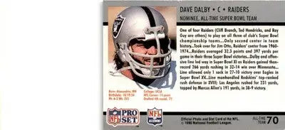 1990-91 Pro Set Super Bowl XXV Silver Anniversary Commemorative #70 Dave Dalby - Football Card Single