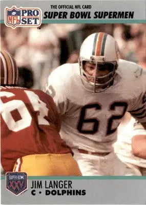 1990-91 Pro Set Super Bowl XXV Silver Anniversary Commemorative #71 Jim Langer - Football Card Single