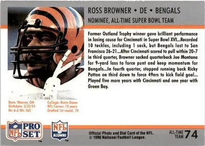 1990-91 Pro Set Super Bowl XXV Silver Anniversary Commemorative #74 Ross Browner - Football Card Single