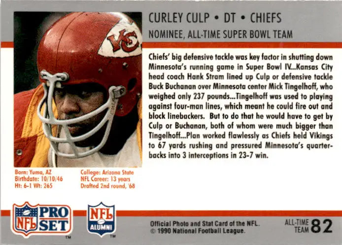 1990-91 Pro Set Super Bowl XXV Silver Anniversary Commemorative #82 Curley Culp - Football Card Single